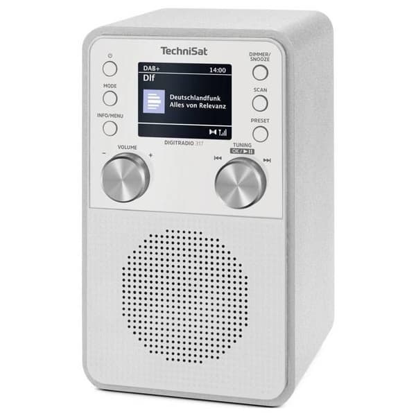 TechniSat DIGITRADIO 317 Bordsradio DAB+, FM, DAB+, Bluetooth, AUX väckfunktion vit
