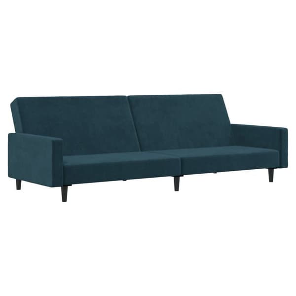 vidaXL 2-sits bäddsoffa sammetsblå 375736