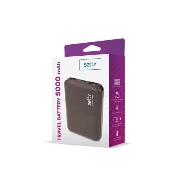BACKUP BATTERI 5 000 MAH SVART - SETTY