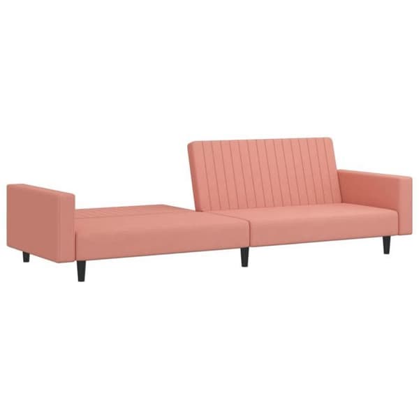 vidaXL 2-sitssoffa med sängfunktion i rosa sammet 375941