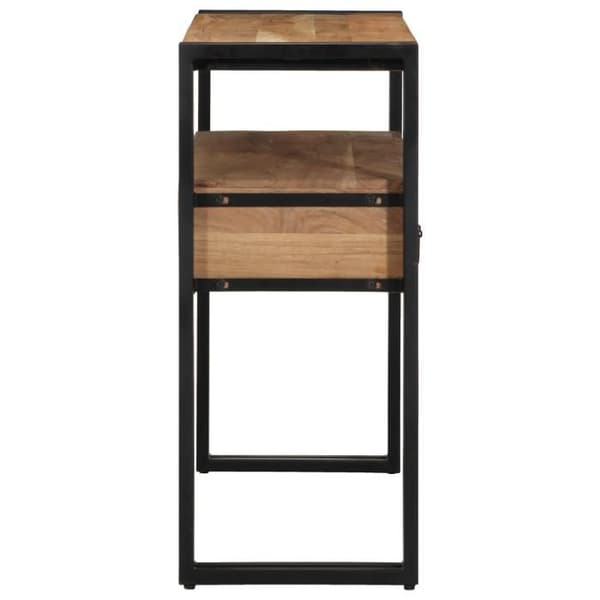 Bordskonsol - Massiv Akacia - Svart - Rektangulär - 90x33x75 cm