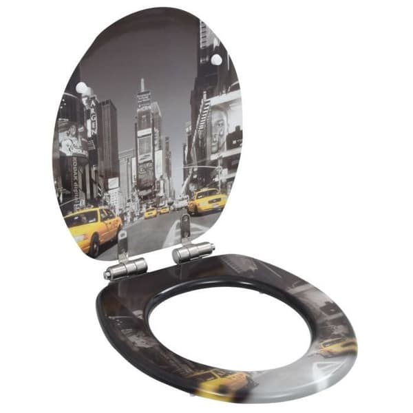vidaXL Toalettsits MDF Soft Close Lock New York Design