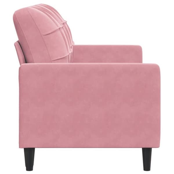 vidaXL Soffa 2-sits Rosa 140 cm Sammet 4007627