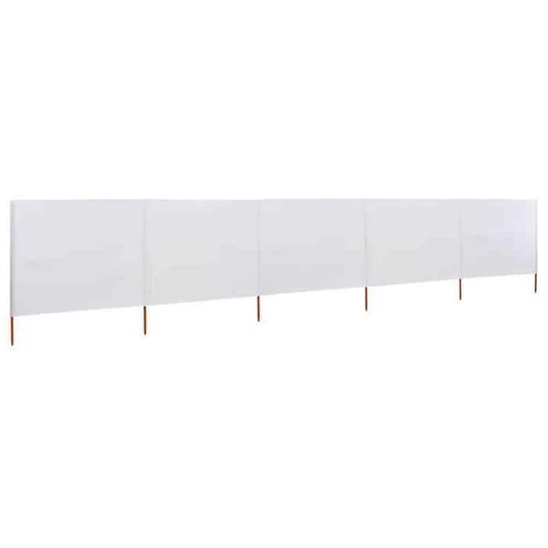 vidaXL 5-Panel Skärm Tyg 600 x 160 cm Sand Vit