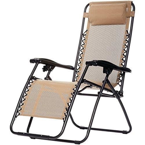 Campingstol - LF60040-Beige - Noll tyngd - Fällbar - Stålstruktur