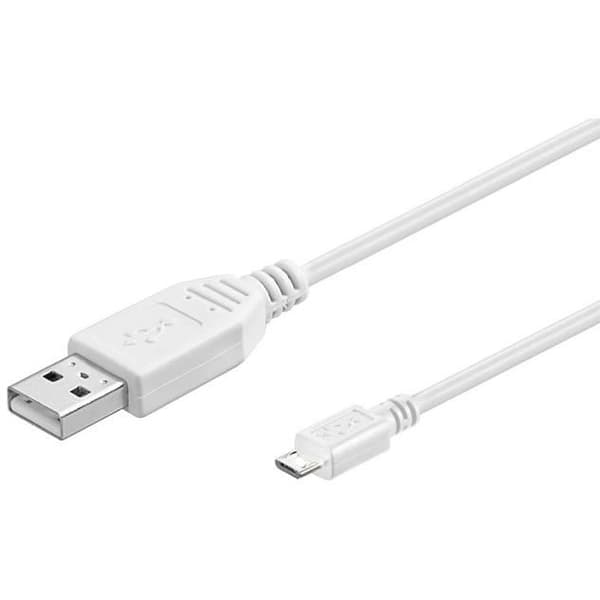 USB-kabel - MICRO CONNECT - USBABMICRO0,15W - 0,15 m - USB 2.0 - Snabb datatransfer
