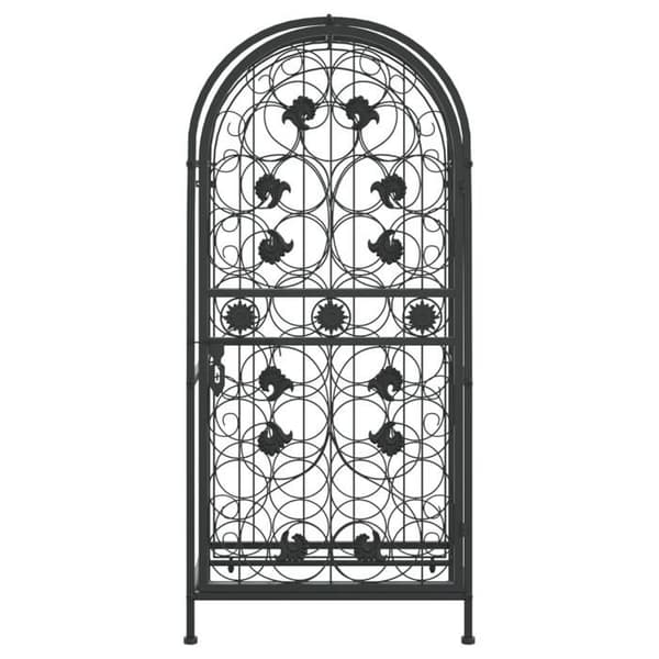 vidaXL Vinställ 33 Flaskor Svart 45x36x100 cm Smide 358369