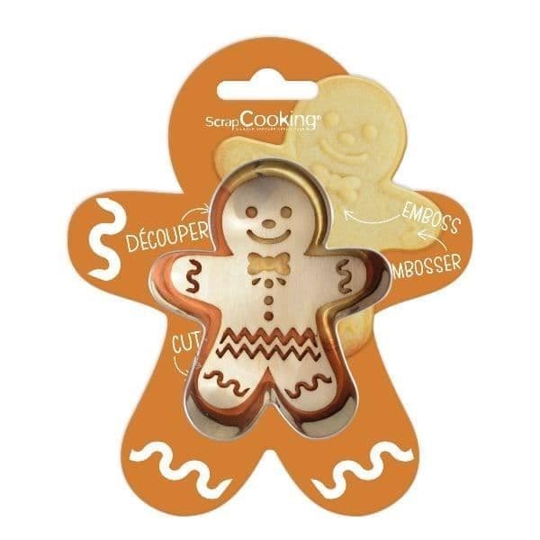 Kit för kakformar och prägling i trä - SCRAPCOOKING - Form Ginger (pepparkaksgubbe)