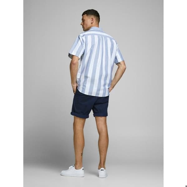 JACK & JONES bermudashorts i rakt snitt för män - Marinblå - 98 % bomull, 2 % elastan