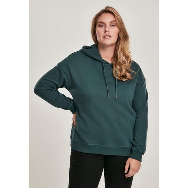 Plus size dam Urban Classic ribbad huvtröja