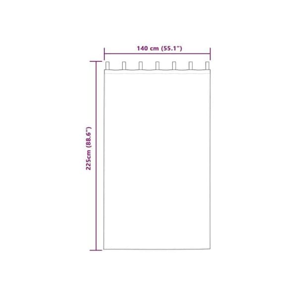 Gardiner i voile - vidaXL - Ljusgrå - 225x140 cm - Polyester - Set om 2 - Utvändig montering