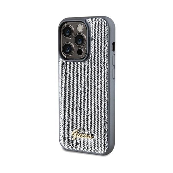 Telefonfodral - Guess - Paljett skript metall - Silver - Styv - Chic