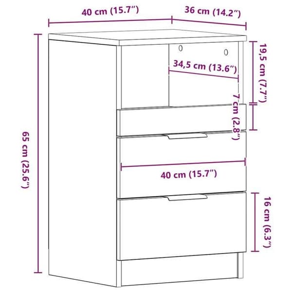 vidaXL Sängbord 2 st Sonoma Grey Engineered Wood 817042