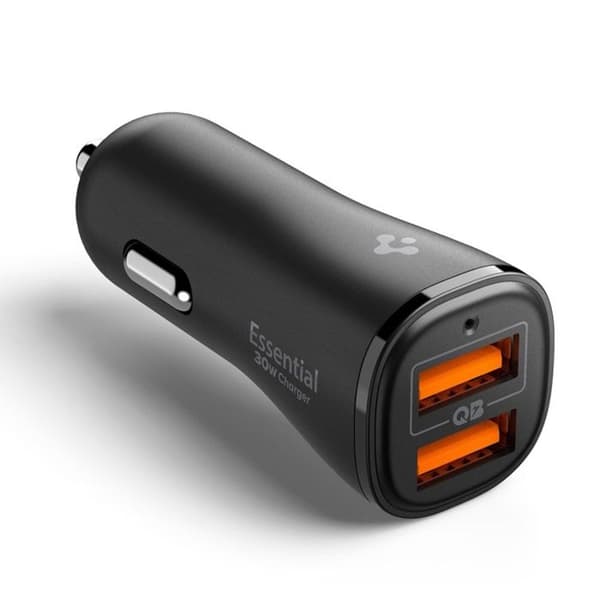 Spigen Essential EV302 - Bil-laddare 2x USB-A 30 W (svart)