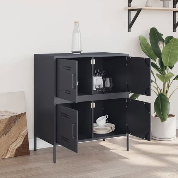 vidaXL Buffé antracit 68x39x79 cm stål 842954
