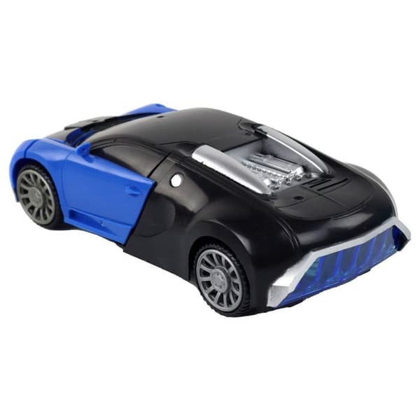 Blå Bugatti 2-i-1 Robotbil med Ljus Effekter