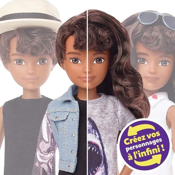 MATTEL Customizable Doll - Creatable World - Brunt vågigt hår - Accessoarer