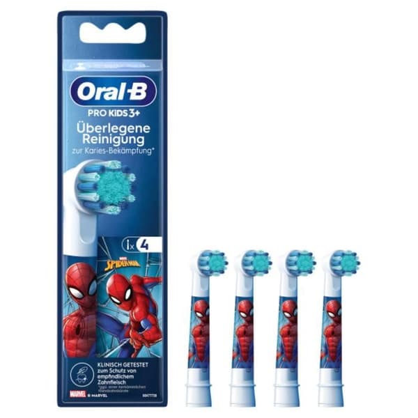 Oral-B Anpassningsbara tandborstar Spiderman 4 delar