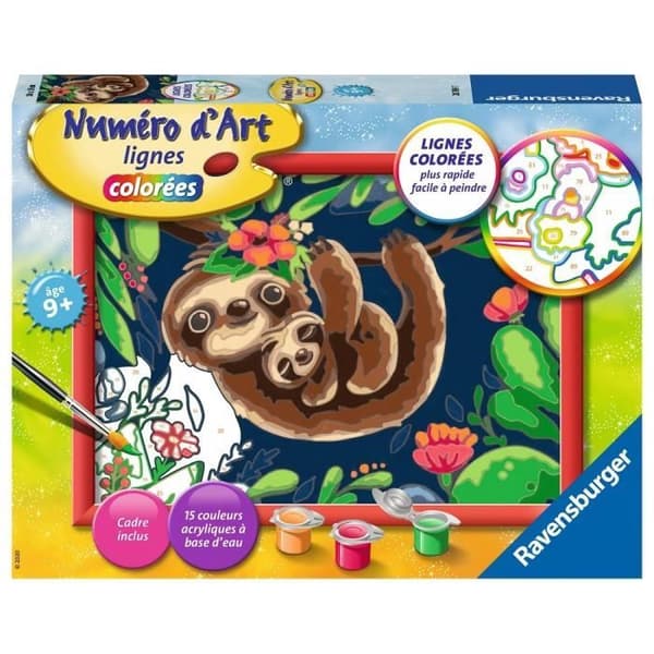 Komplett Paint by Number Kit - Medium Art Number - Sloth - Ravensburger