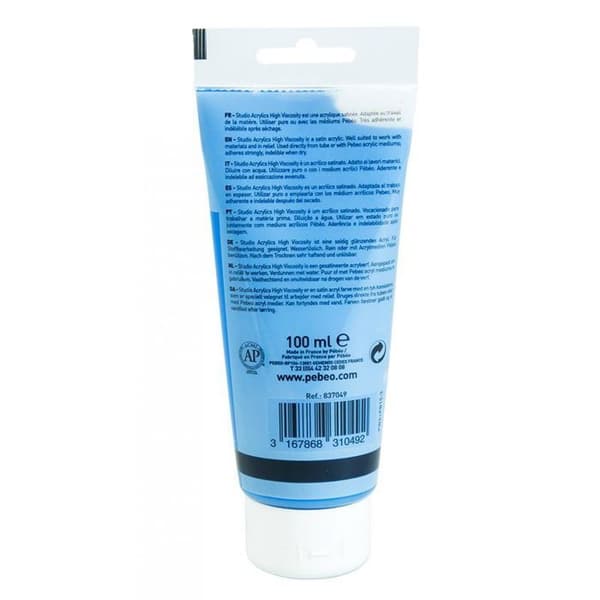 Akrylfärg - Pébéo - Studio - Primär cyan - 100 ml - Satin