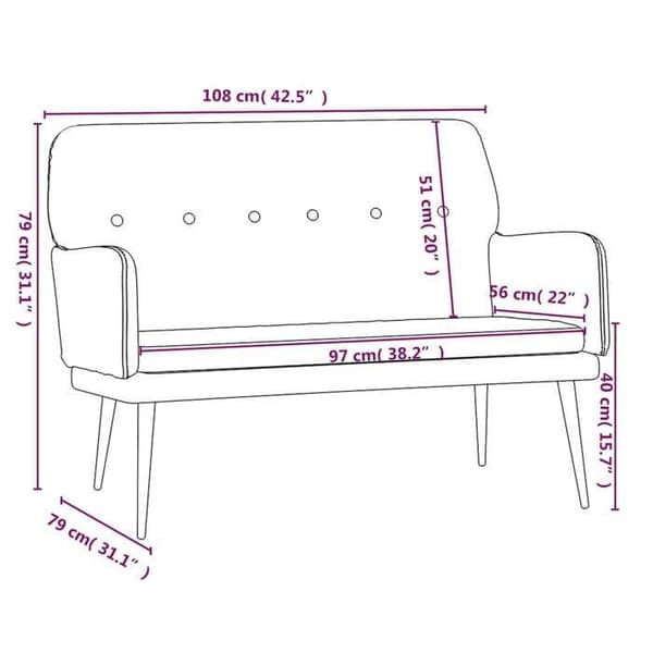 vidaXL Soffa Brun 108x79x79 cm Sammet 351421