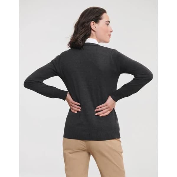 V-ringad stickad cardigan dam Russell Athletic