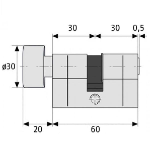 Cylindrisk lås med brytsäker knapp Varierad D6 40x40 mm Abus