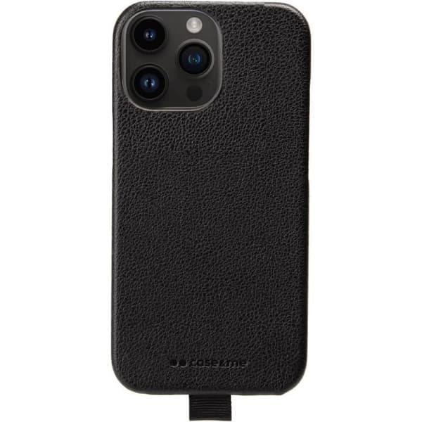 Coque caseme Effet Cuir för iPhone 15 Pro, Svart