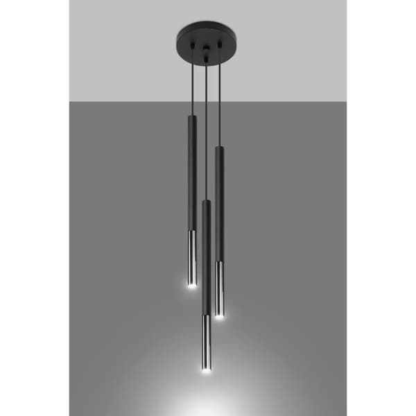 Upphängning - MOZAICA - 3P - LED G9 - Modern design - Svart/Krom - Loft BOHO