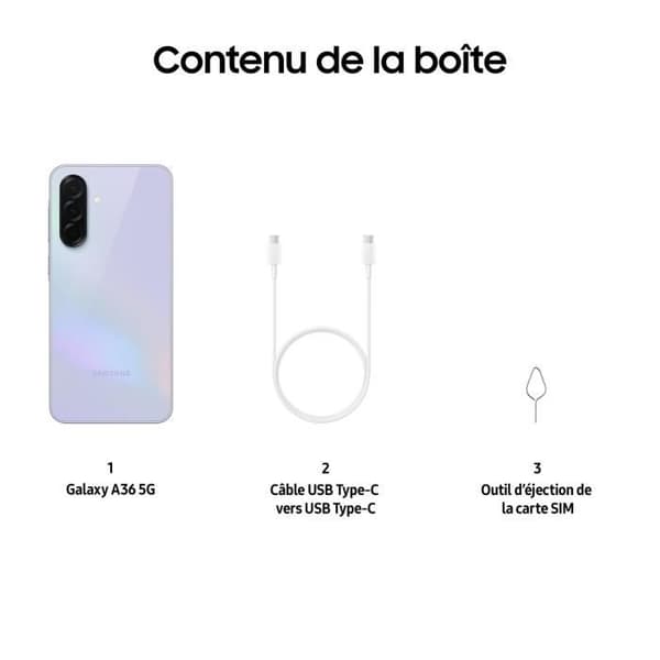 SAMSUNG Galaxy A36 5G Smartphone 256 Go Lavendel