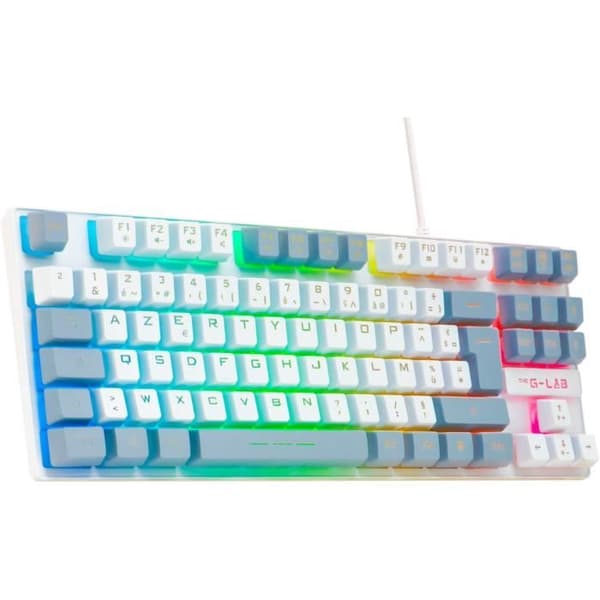 Clavier Gamer - The G-Lab - KEYZ CAESIUM - RGB - Vit & grå - TKL