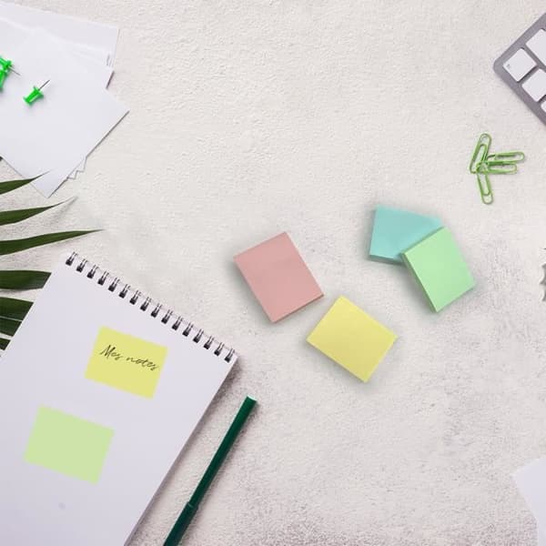 Post-it-lappar - Mini block - 4 pastellfärger - 400 ark - 3,75 x 5 cm