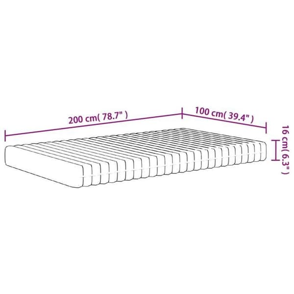 vidaXL Medium Soft Foam Madrass 100x200 cm 373045