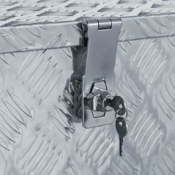 vidaXL Aluminiumlåda 90,5 x 35 x 40 cm Silver