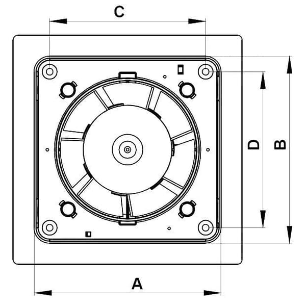 Kök badrum vägghängd ventilationsfläkt toalettfläkt med timer 5 "125mm silver