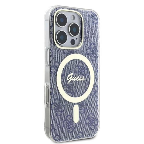 Coque Guess IML 4G MagSafe för iPhone 16 Pro Max - Blå