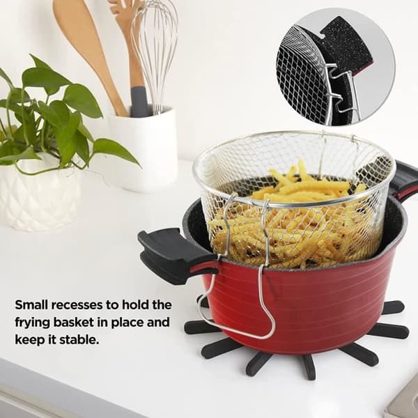 Fritös - ROSSETTO - Gryta Evolution 2 i 1 - 24cm - Glaskåpa - Röd