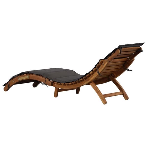 vidaXL Solstol med Kudde Solid Acacia Wood Mörkgrå
