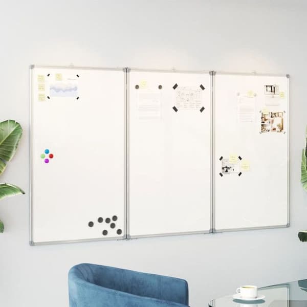 Fällbart magnetiskt whiteboard 150x100x1,7 cm aluminium