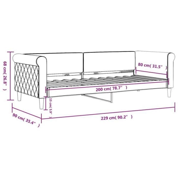 vidaXL Rosa vilstol 80x200 cm sammet 354240