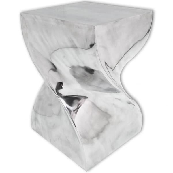 vidaXL Sidobord / Pall Twisted Shape Aluminium Silver