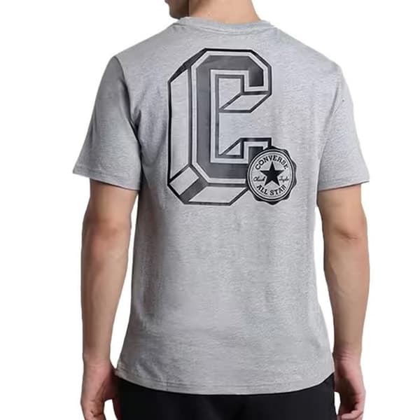 Grå T-shirt Herr Converse Classic Sport