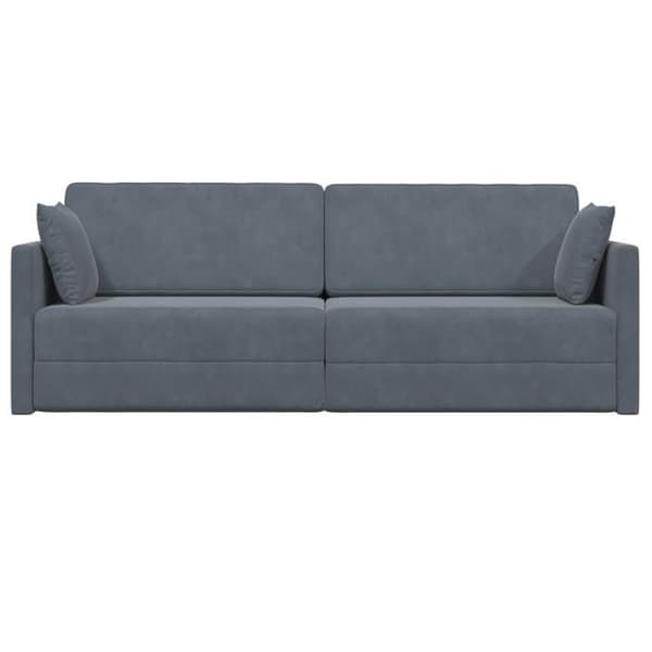 Soffa Säng 2 i 1 Mörkgrå 213x144x60 cm Sammet