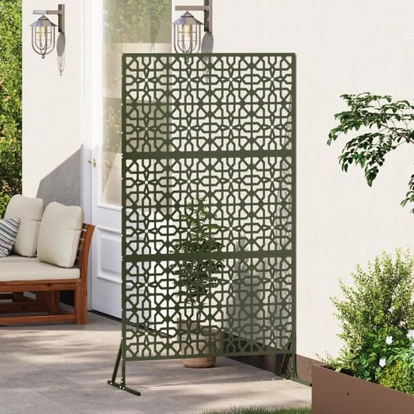 vidaXL Metallstängselpanel Grön oliv Metall Stor 868573