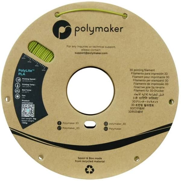 Polymaker PA02058 Polymaker PolyLite PLA Filament Olivgrön 1,75 mm / 1 kg Filament PLA hög styvhet, hög hållfasthet