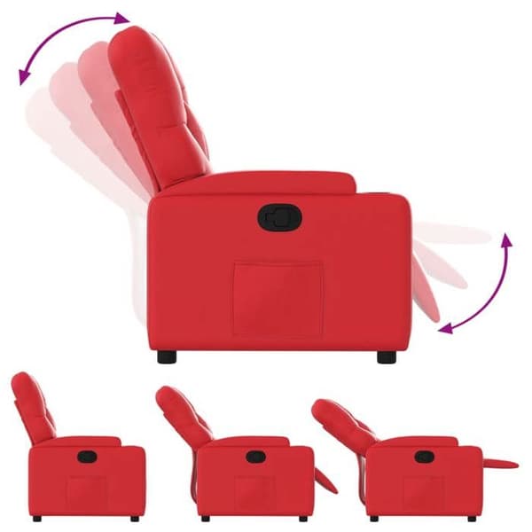 vidaXL Recliner Röd Konstläder 372508