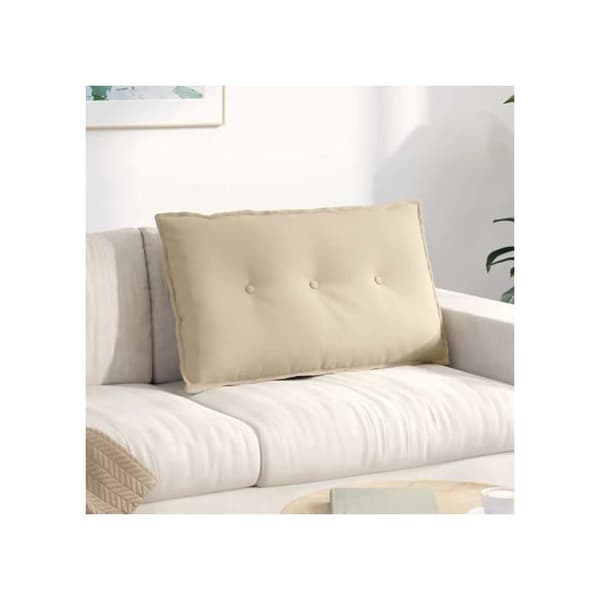 Rektangulär ryggkudde - vidaXL - 80x50x19 cm - Gräddfärg - Mikrofiber tyg - Polyesterstoppning