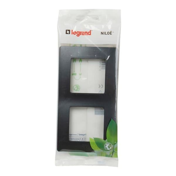 Legrand - 396416 - ram eller platta för Niloe mekanism 2 element svart