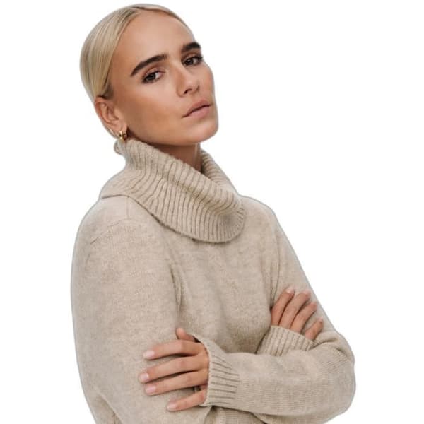 Kvinnors långärmad stickad turtleneck klänning Only Brandie