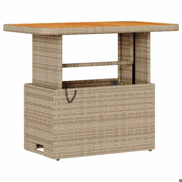 vidaXL Matgrupp för trädgård Beige polyrotting 42007919